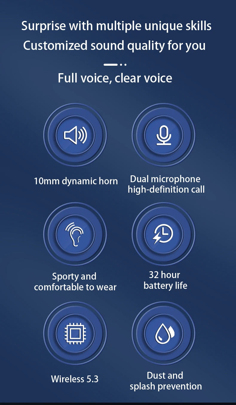 Original SP16 Wireless Earphones Ture Wireless Earbuds Ear hook Sports HiFI Stereo Waterproof Headset With Mic TWS Headphone The Clothing Company Sydney