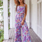 Elegant Long Women's Backless Wide Leg Jumpsuits Casual Sleeveless Floral Rompers Summer Matching Outfit Set - The Clothing Company Sydney