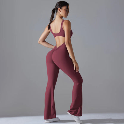 V Back Jumpsuit Gym Set Women Training Yoga Suit Sportswear Sports Fitness Rompers Stretch Workout Bodysuits The Clothing Company Sydney