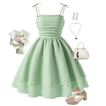 Kids Set Pink Tiered Sling Princess Dress Sweet Style Tween Girls Dress Birthday Party Dress The Clothing Company Sydney