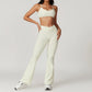 Women's Yoga Gym Activewear 2 Piece Set Sport Suit Workout Short Sleeve Crop Top High Waist Leggings Short Fitness Sports Wear