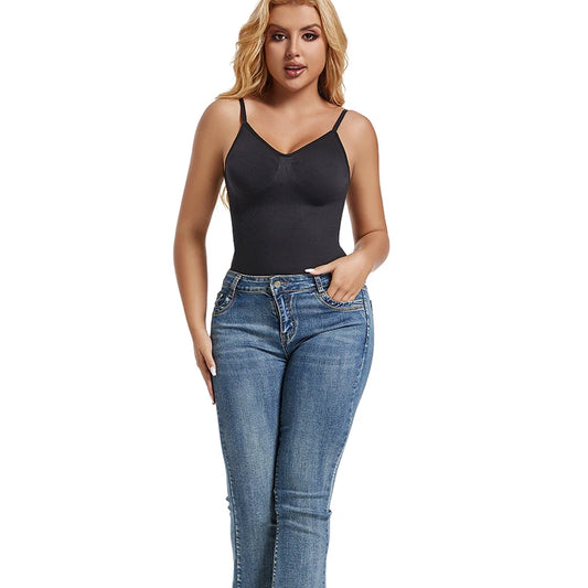 Womens Backless Bodysuits Seamless Shapewear Body Shaper Camisole Tops Corset Shapewear