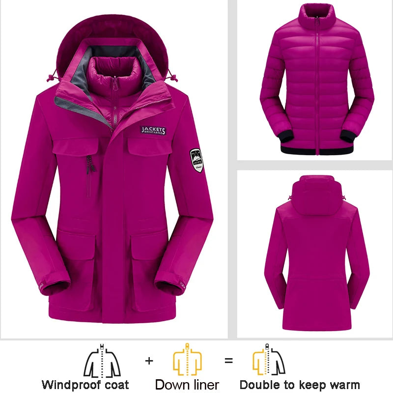 Ski Suit Snowboard Suits Women Windproof Waterproof Warm Thicken Snow Pants And Down Jacket Ski Clothes Set - The Clothing Company Sydney
