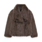 Women's Fashion Cropped Faux Fur Jacket Coat Long Sleeve Front Snap-button Outerwear Chic Lapel Collar Thick Coat The Clothing Company Sydney