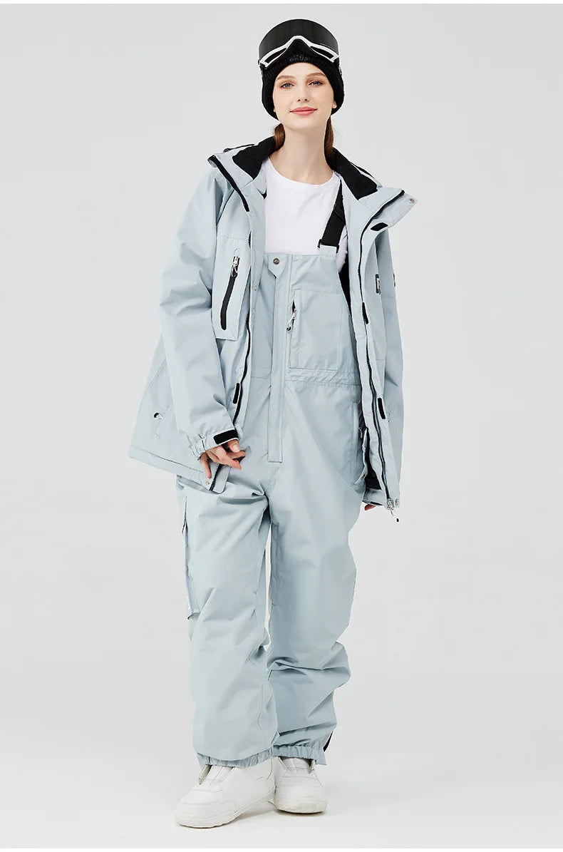 2 Piece Ski Sets for Women Ski Jackets and Pants Men Snowsuit Snowboard Coat Outfits Warm Hooded Waterproof Windproof Matching Set - The Clothing Company Sydney