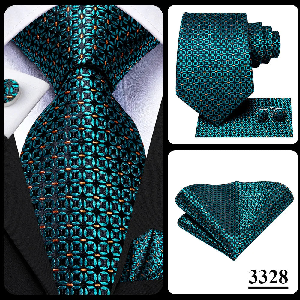 Blue Paisley Silk Tie Set – Necktie, Cufflinks & Hanky for Men The Clothing Company Sydney