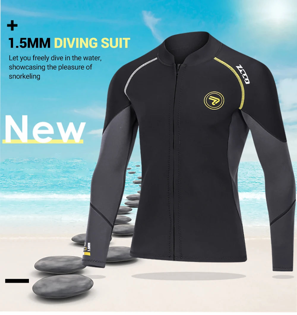Men's Wetsuit Neoprene Scuba Diving Suit One-piece Zipper Thickened Warm Spearfishing Swimwear Kayak Surfing Swimsuit - The Clothing Company Sydney