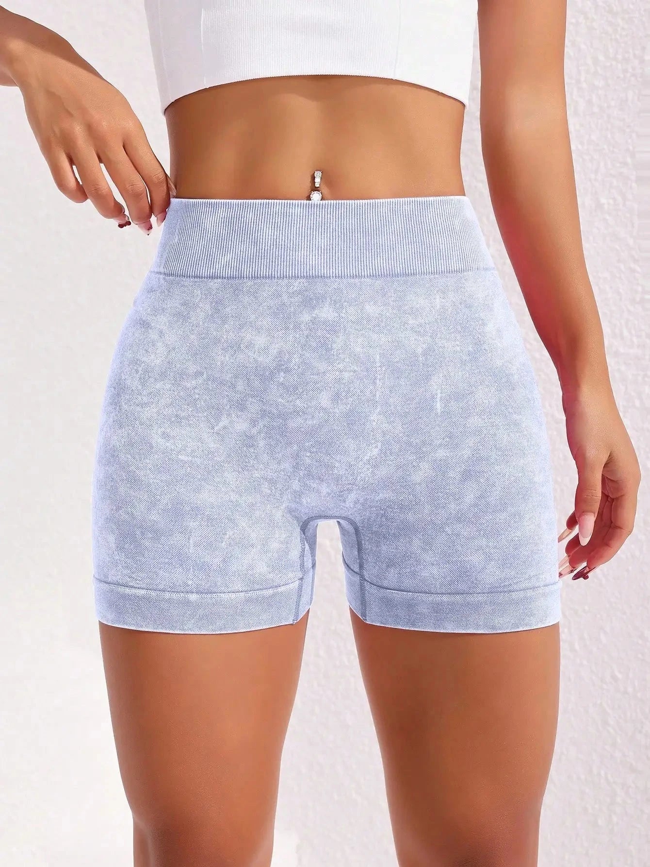 Women's Washed Yoga Shorts Fitness Quick Drying High Waist Workout Biker Shorts Hip Lift V Waist Sports Shorts The Clothing Company Sydney