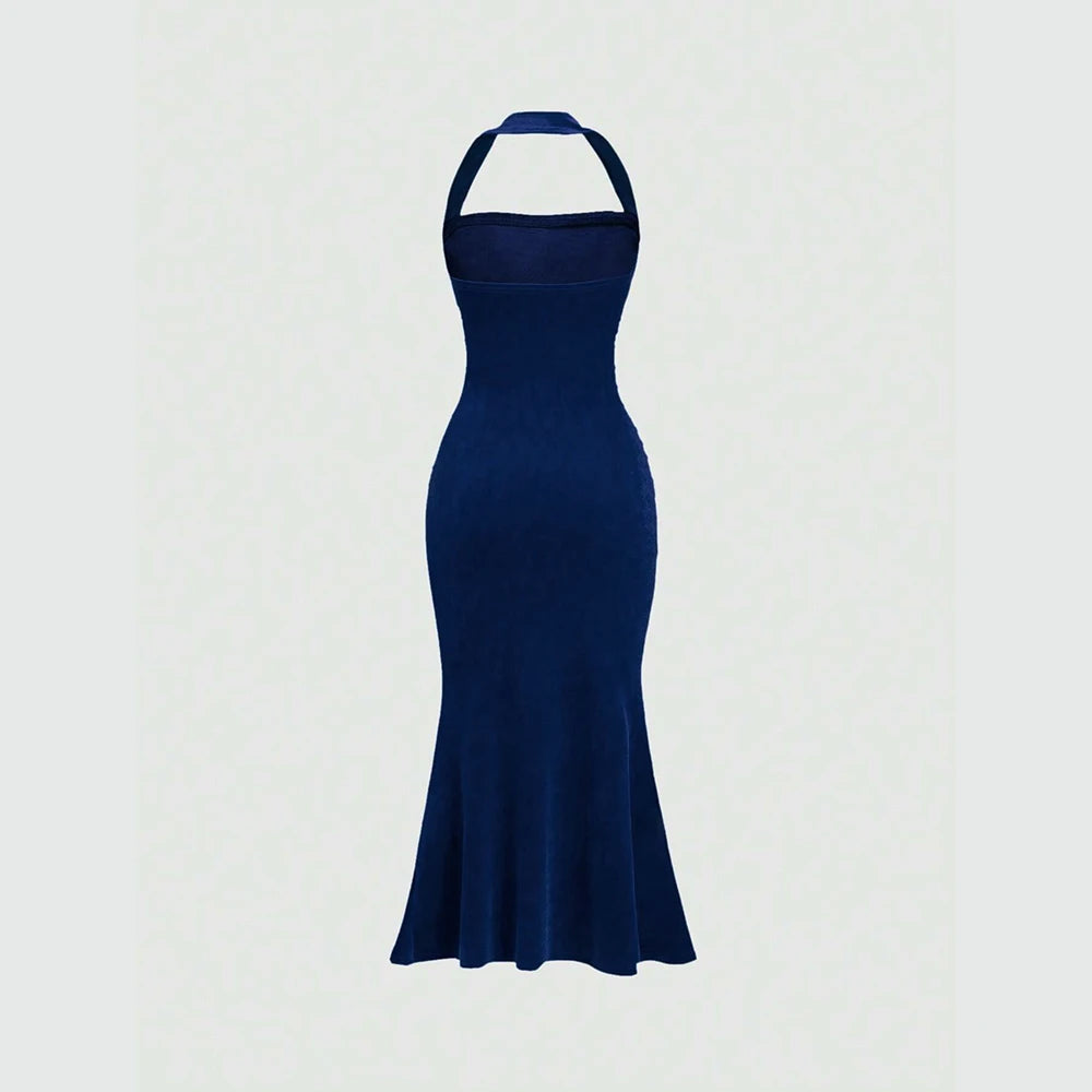 Women's Summer Elegant Plain Sleeveless Halter Neck Wrap Maxi Prom Dresses The Clothing Company Sydney