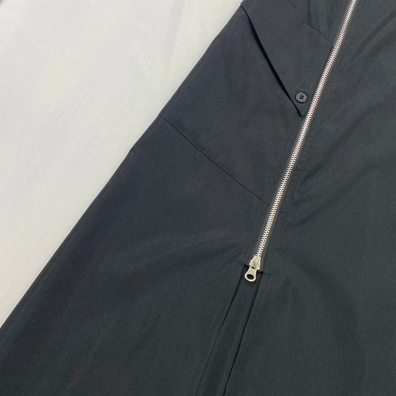 2 Piece Women's Solid Round Neck Sleeveless High Waist Vest Slim Top Loose With Pockets Zipper Long Skirt Matching Outfit Sets - The Clothing Company Sydney