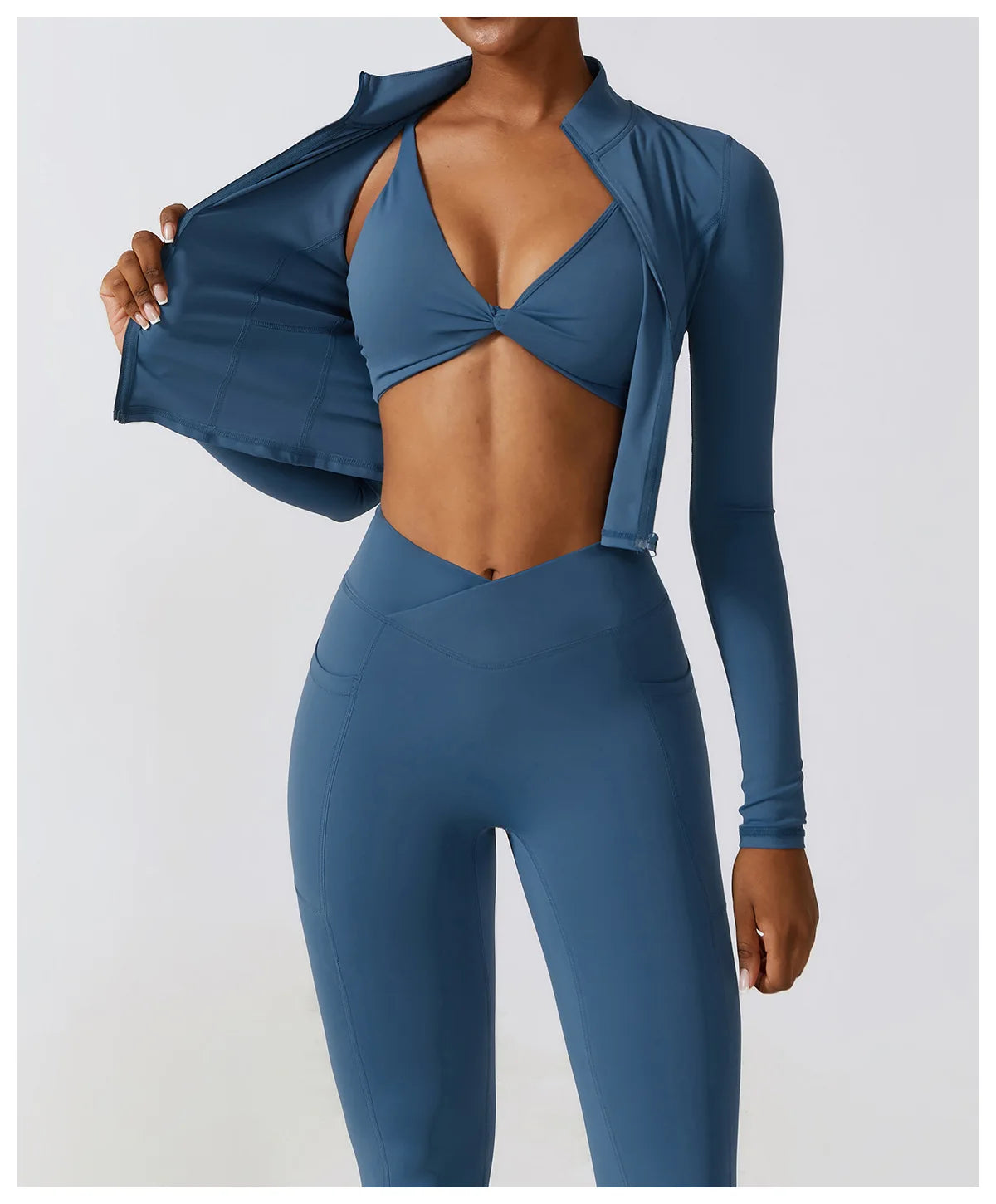 Women's High Elastic Crop Top Spandex Long Sleeve Yoga Shirts Sportswear Yoga Jacket Workout Gym Clothing Sports Clothes The Clothing Company Sydney