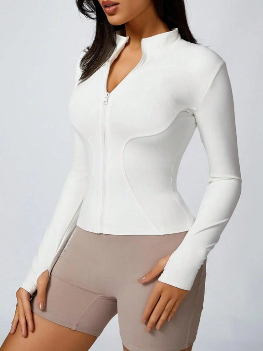 Women's Zipper Turtleneck Sports Long-Sleeve Sports Top, Gym Wear Ladies' Sportswear for Indoor Outdoor Jacket The Clothing Company Sydney