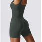 Women's Yoga Rompers One Piece Seamless Ribbed Jumpsuit Padded Sports Bra Romper Fashion Fitness Sportwear The Clothing Company Sydney