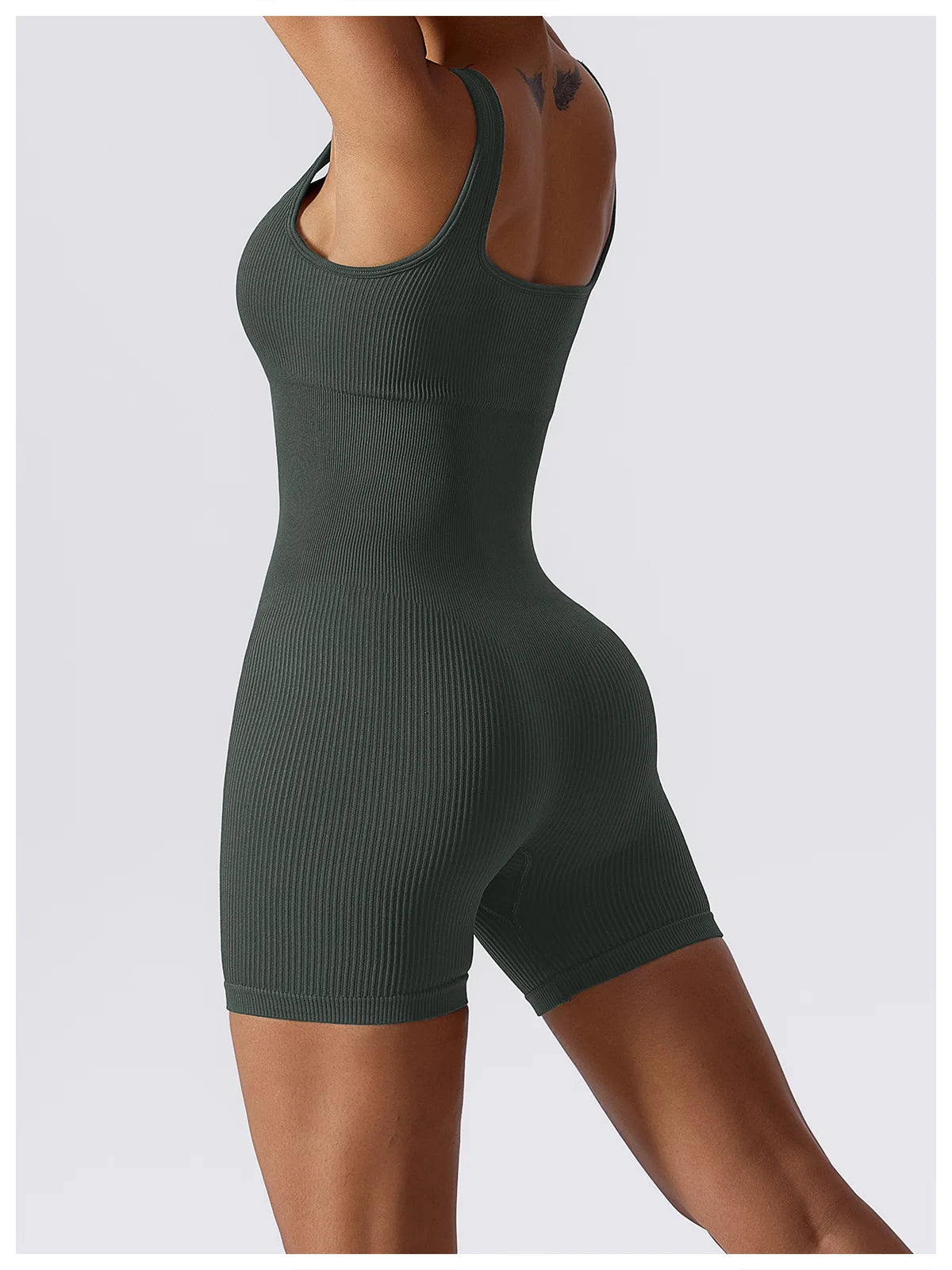 Women's Yoga Rompers One Piece Seamless Ribbed Jumpsuit Padded Sports Bra Romper Fashion Fitness Sportwear The Clothing Company Sydney