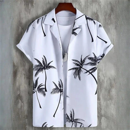 Short-sleeved shirt Floral Print Summer Beach casual men's Shirt - The Clothing Company Sydney