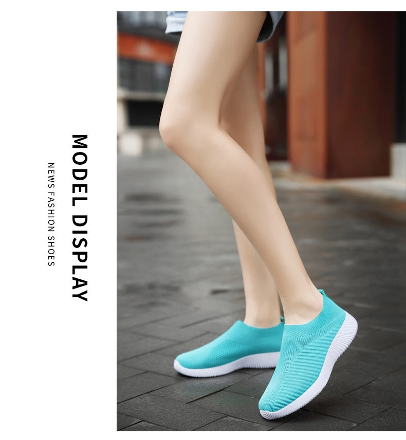 Women's Vulcanized Shoes Slip On Flats Shoes Female Loafers Walking Breathable Sneakers Trainers Ladies Shoes The Clothing Company Sydney