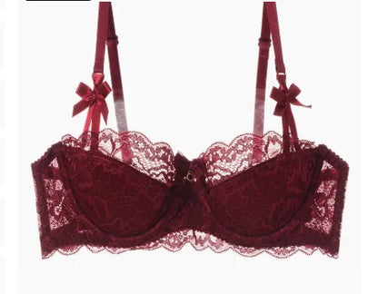 2 Piece Pull-up Bra with Bow Breathable Lace Bra Anti-slip Cup Date Night Set The Clothing Company Sydney