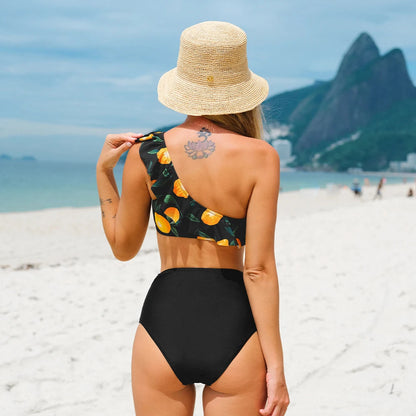 2 Piece Green Floral One Shoulder Bikini Set The Clothing Company Sydney
