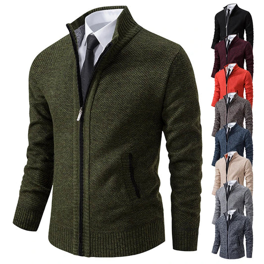 Men's Casual Stand Collar Sweater Zipper Cardigan The Clothing Company Sydney