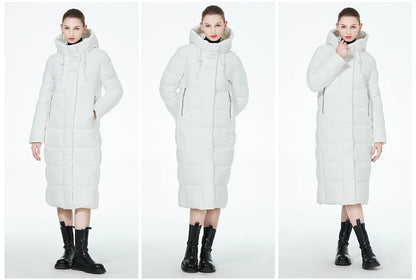 Maxi Long quilted coat elegant thick cotton jacket winter women's Outerwear with hood The Clothing Company Sydney