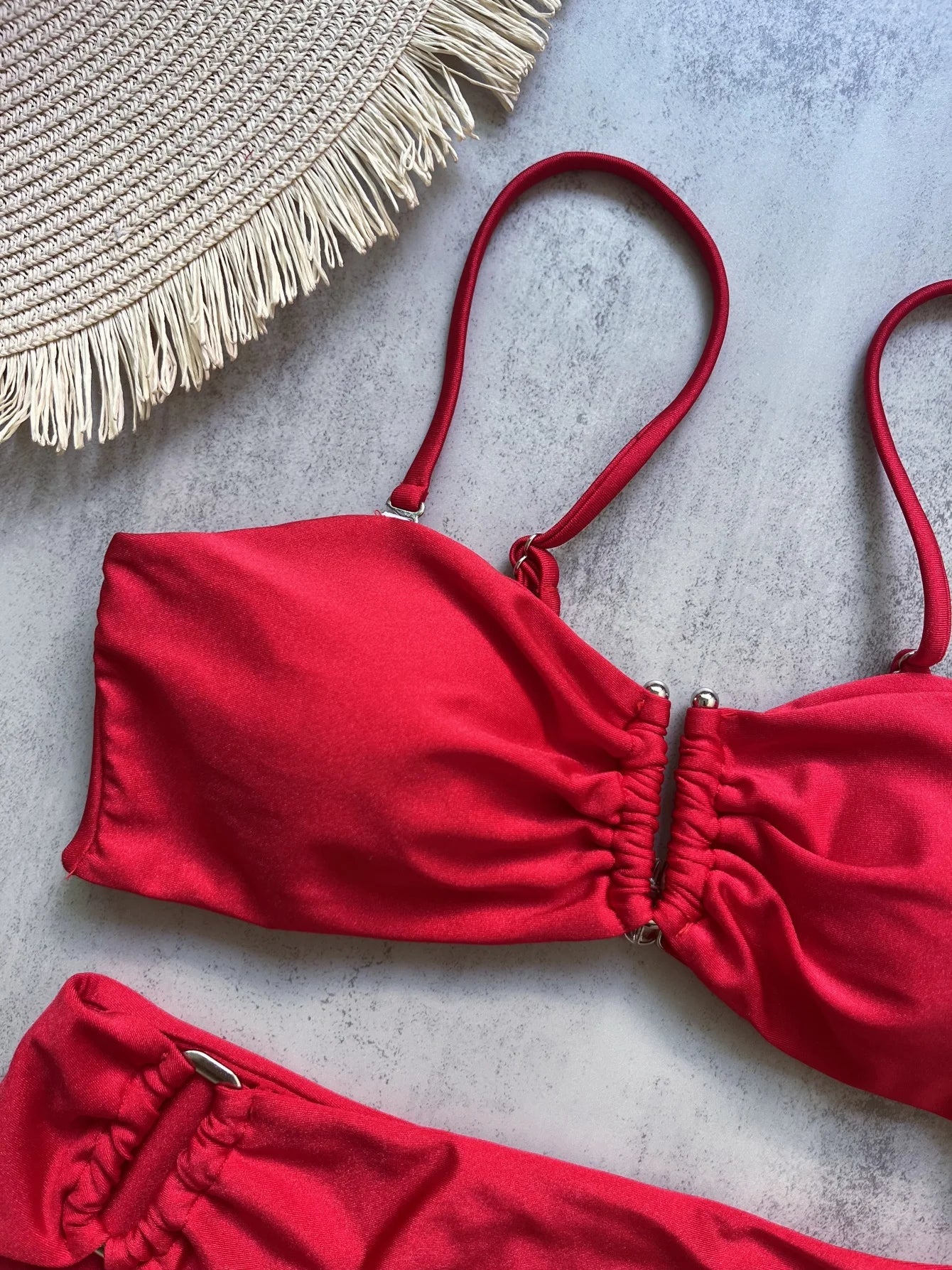 2 Piece Bandeau Bikini Push Up Swimsuit Swimwear Brazilian Bikini Set Thong Swim Suits Solid Beachwear The Clothing Company Sydney