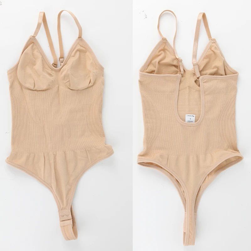 Womens Backless Bodysuits Seamless Shapewear Body Shaper Camisole Tops Corset Shapewear