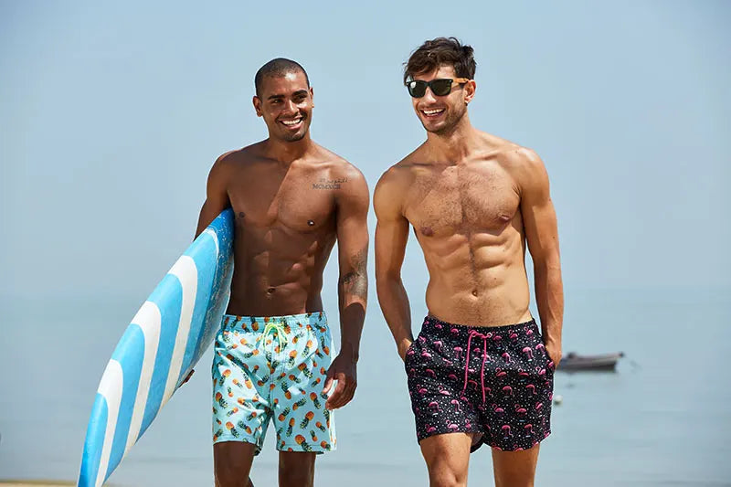 Summer Mens Swim Shorts Beach Quick Dry Printing Swimsuit Plus Size Mesh Liner Surfing Gym Board Shorts