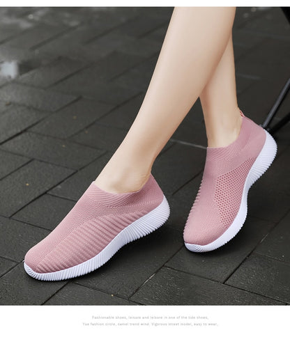 Women's Vulcanized Shoes Slip On Flats Shoes Female Loafers Walking Breathable Sneakers Trainers Ladies Shoes The Clothing Company Sydney