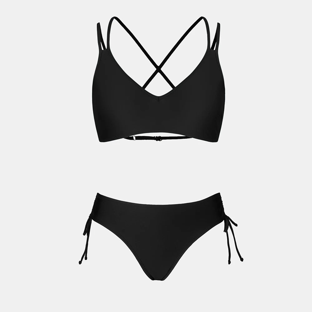 2 Piece Mid Waist Swimsuit Bikini Set The Clothing Company Sydney