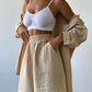 Summer Women's Suit Cotton Casual Shorts and Shirts 2 Piece  Matching Outfit Set Linen Fashion Blouse Women's Suit - The Clothing Company Sydney