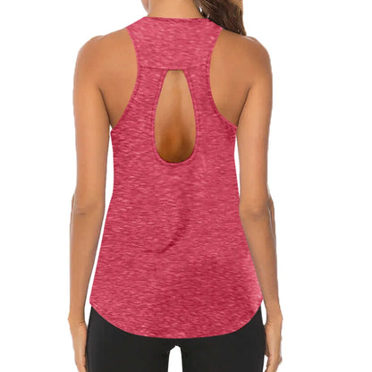 Women's Yoga Tops Loose Thin Sports Vest Breathable Sleeveless T-shirt Gym Fitness Running Shirts Tank Tops - The Clothing Company Sydney