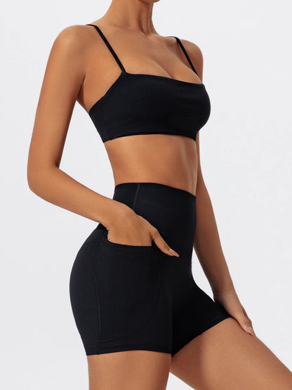 Women Two Piece Gym Workout Bra Yoga Set Shorts Fitness Wear Quick-Dry Sports Bra Flared Pants Suits - The Clothing Company Sydney