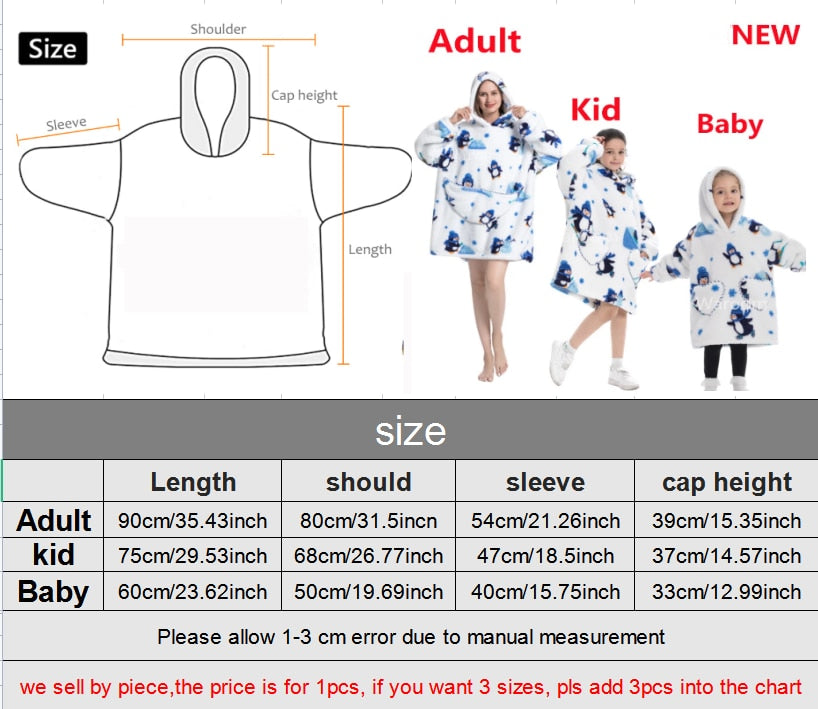 Oversized Hooded Blanket for Adult Child Wearable Blankets for Winter Warm Outdoor Hoodie Sweatshirt The Clothing Company Sydney