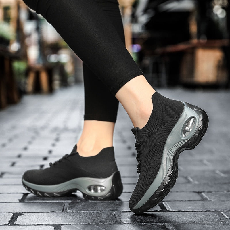 Women's Sneakers Fashion Air Platform Breathable Slip-On Walking Shoes Ladies Outdoor Tennis Shoes The Clothing Company Sydney
