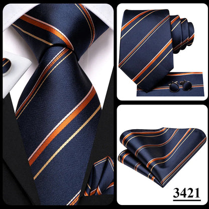Blue Paisley Silk Tie Set – Necktie, Cufflinks & Hanky for Men The Clothing Company Sydney