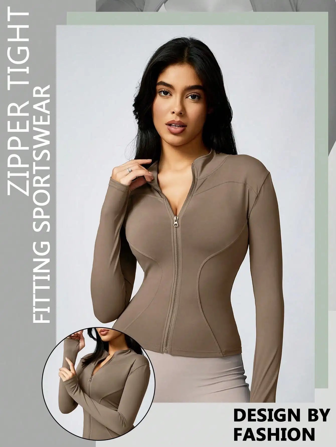 Women's Zipper Turtleneck Sports Long-Sleeve Sports Top, Gym Wear Ladies' Sportswear for Indoor Outdoor Jacket The Clothing Company Sydney