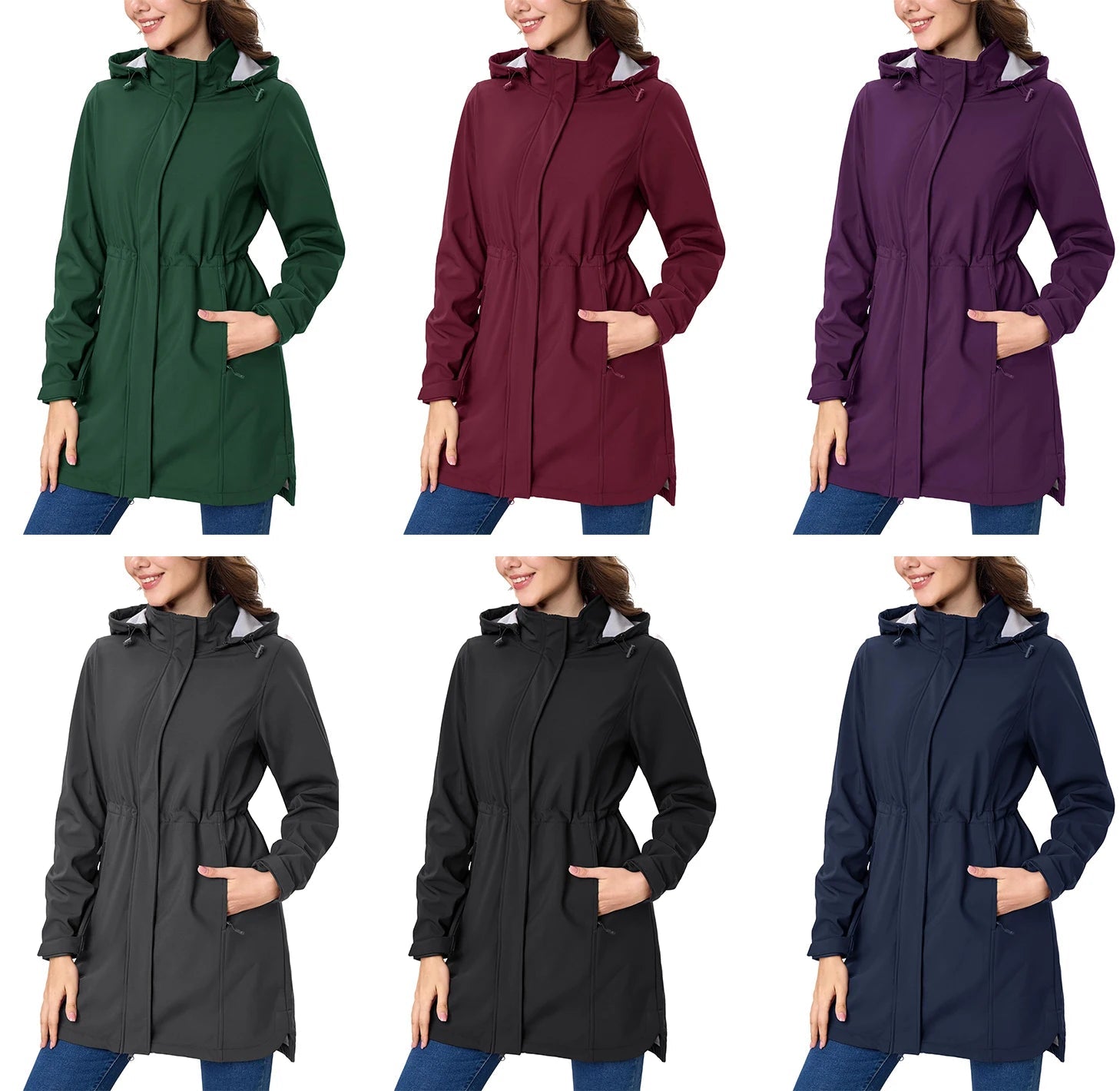 Long Fleece Lined Jackets Womens Warm Winter Softshell Jackets Windproof Hooded Rain Coat Outdoor Windbreaker Parka The Clothing Company Sydney