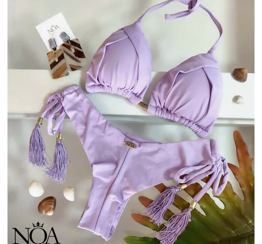 2 Piece Triangle Bathing Suit for Women Brazilian Bikinis Halter Swimwear Push Up Swimsuit Metal Chain Beach Bikini Set The Clothing Company Sydney