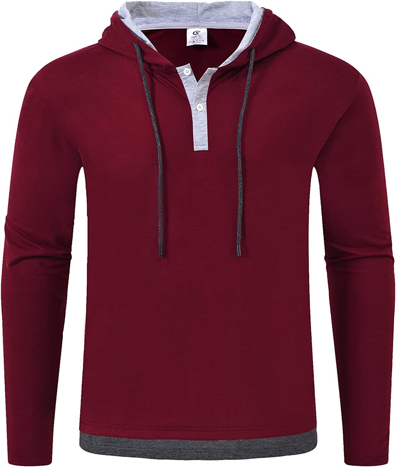 Men's Hoodies Sweatshirts Long Sleeve Solid Patchwork Single Breasted Drawstring Lightweight Casual Street Home Clothing Top The Clothing Company Sydney
