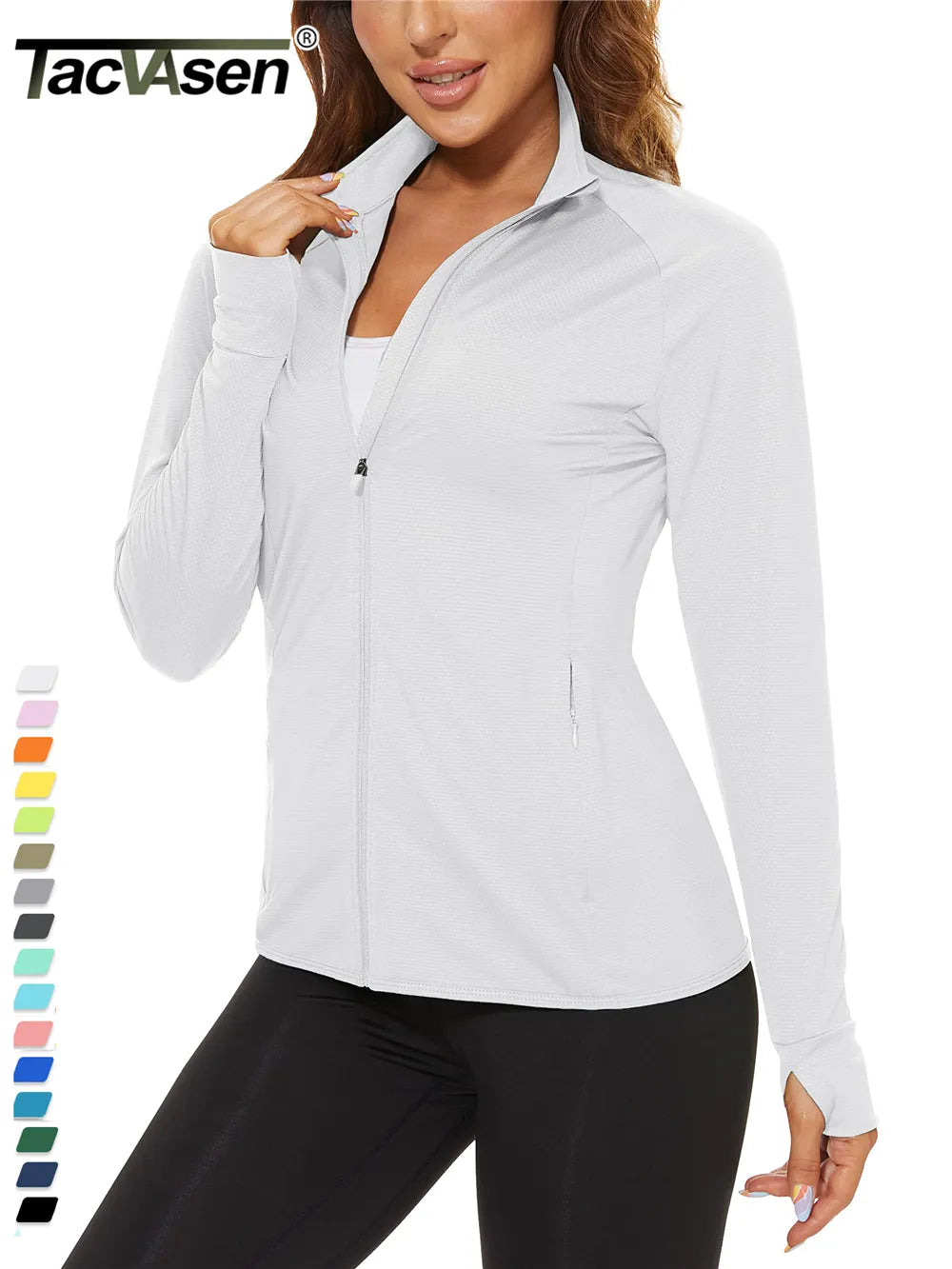 UPF 50+ Sun Protection Summer Shirts Women's Long Sleeve Shirts Full Zip Casual Jackets Zipper Pockets Golf Athlete Tops The Clothing Company Sydney