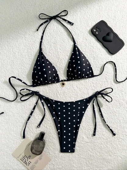 Bikini Set Black White Polka Dot 2 Piece Swimsuit Beachwear Swimwear The Clothing Company Sydney