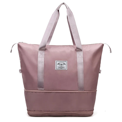 Travel Bag Women Shoulder Bag Casual Handbag Double Zipper Expansion Bag Large Bag Fashion Luggage Bag - The Clothing Company Sydney