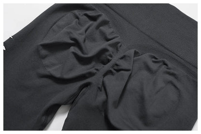 Seamless High-Waist Yoga Leggings – Hollow-Out Push-Up Workout Tights for Women - The Clothing Company Sydney