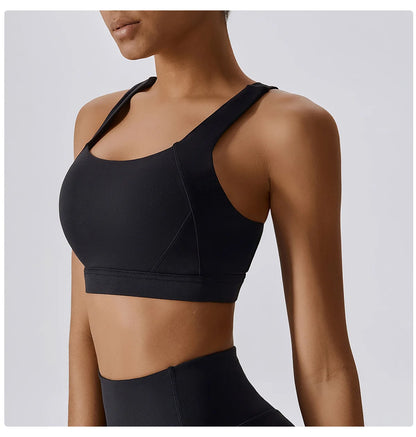 Crossed Shoulder Strap Yoga Bra Chest Pad Running Sports Bra Gym Top Women Stretch Pull Up Underwear Vest Fitness Tank Top The Clothing Company Sydney