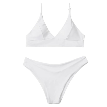 2 Piece Women's Push Up High Cut Bikini Set Two Piece Low Waist Swimsuit Fashion Swimming Set With Chest Pad Swimwear - The Clothing Company Sydney