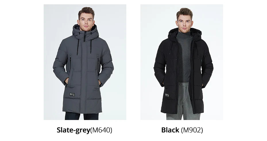 Men's winter jackets for men casual cotton coat mid-length Puffer Parkas - The Clothing Company Sydney