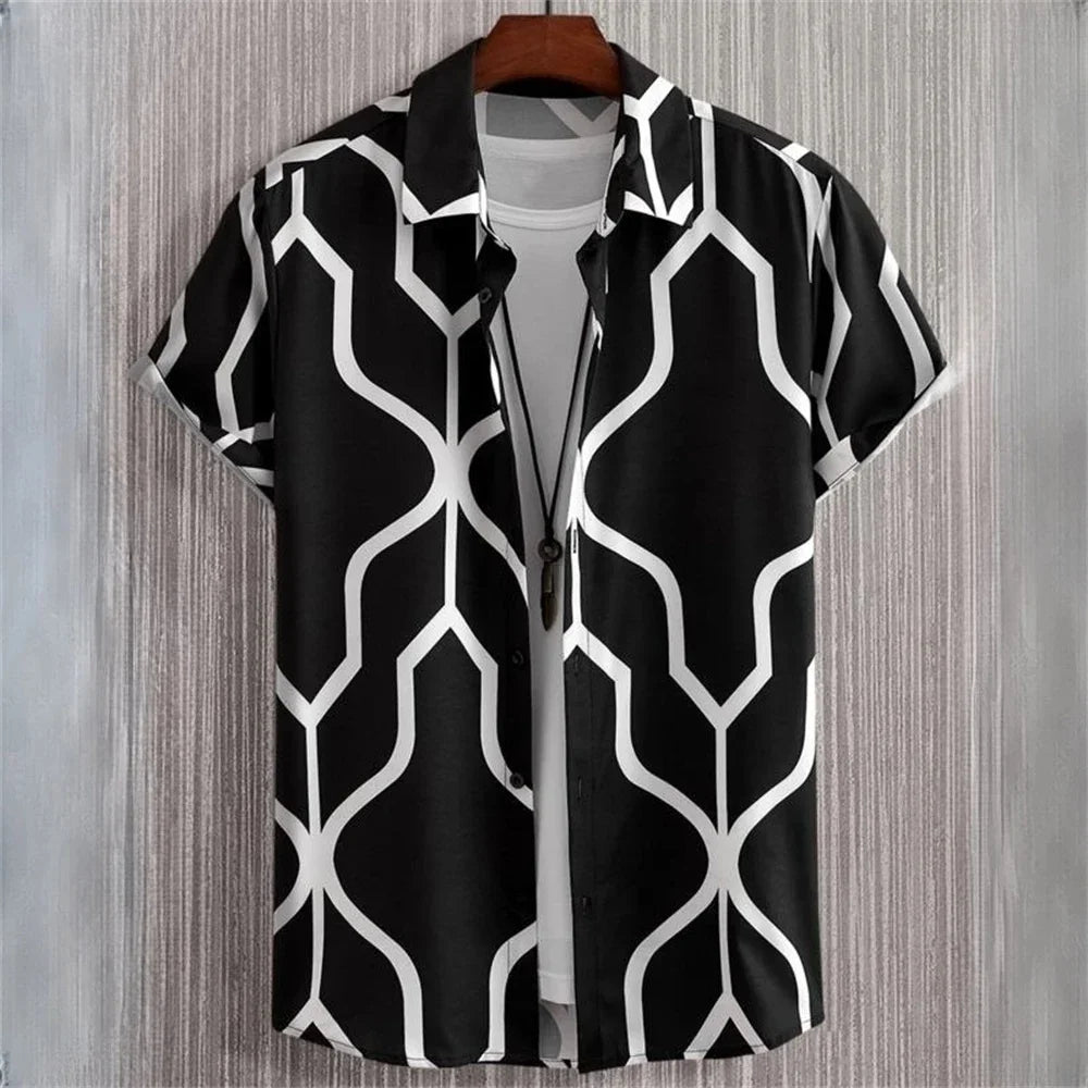 Short-sleeved shirt Floral Print Summer Beach casual men's Shirt - The Clothing Company Sydney
