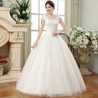 Plus Size Wedding Dress Floor-length Back Strap Lace Flower Wedding Dress The Clothing Company Sydney