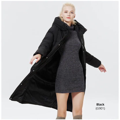 Women's Outwear Parka Super Long Warm And Windproof Zipper Cotton Coat Winter Jackets - The Clothing Company Sydney