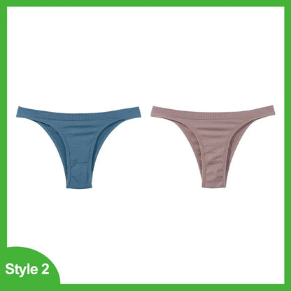 2 Pack Seamless Women Pantys Thongs High Waist Soft Underwear Solid Colors Breathable G-String The Clothing Company Sydney